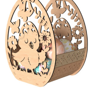 Intra απο ξύλο plywood 3mm-4mm πάχος - Χαριτωμένο Πασχαλινό Καλάθι Νεοσσών  Δίασταση 30x20 cm INTRAFABR-116206869