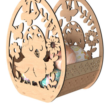 Intra απο ξύλο plywood 3mm-4mm πάχος - Χαριτωμένο Πασχαλινό Καλάθι Νεοσσών  Δίασταση 30x20 cm INTRAFABR-116206869 - Image 1