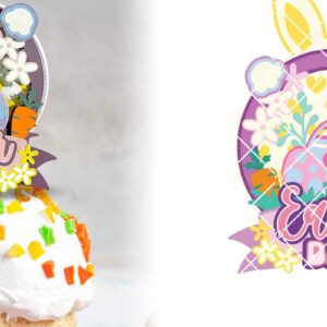 Intra απο ξύλο plywood 3mm-4mm πάχος - Χαριτωμένο Πάσχα Κέικ Topper 3D Δίασταση 714x714 cm INTRAFABR-119938186