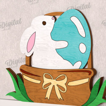 Intra απο ξύλο plywood 3mm-4mm πάχος - Χαριτωμένο πασχαλινό ντεκόρ τοίχου με λέιζερ Δίασταση 15x15 cm INTRAFABR-115899671 - Image 1