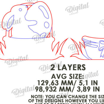 Intra απο ξύλο plywood 3mm-4mm πάχος - Χαριτωμένο πασχαλινό ντεκόρ τοίχου με λέιζερ Δίασταση 15x15 cm INTRAFABR-115899671 - Image 2