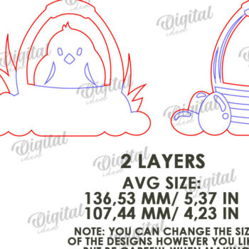 Intra απο ξύλο plywood 3mm-4mm πάχος - Χαριτωμένο πασχαλινό ντεκόρ τοίχου με λέιζερ Δίασταση 15x15 cm INTRAFABR-115898109 - Image 2