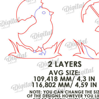 Intra απο ξύλο plywood 3mm-4mm πάχος - Χαριτωμένο πασχαλινό ντεκόρ τοίχου με λέιζερ Δίασταση 15x15 cm INTRAFABR-115898227 - Image 2