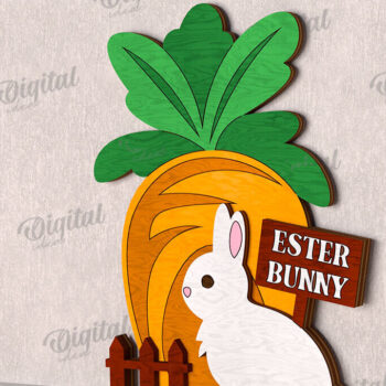 Intra απο ξύλο plywood 3mm-4mm πάχος - Χαριτωμένο πασχαλινό ντεκόρ τοίχου με λέιζερ Δίασταση 15x15 cm INTRAFABR-115899448 - Image 1