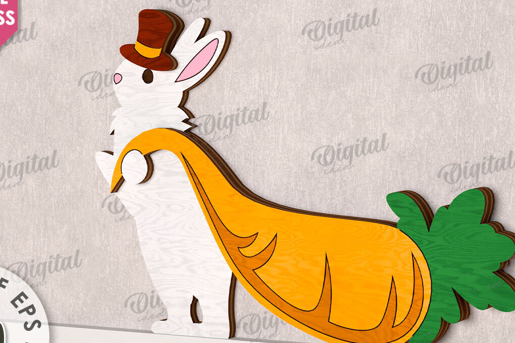 Intra απο ξύλο plywood 3mm-4mm πάχος - Χαριτωμένο πασχαλινό ντεκόρ τοίχου με λέιζερ Δίασταση 15x15 cm INTRAFABR-115899540