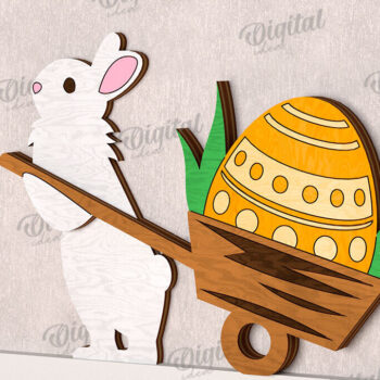 Intra απο ξύλο plywood 3mm-4mm πάχος - Χαριτωμένο πασχαλινό ντεκόρ τοίχου με λέιζερ Δίασταση 15x15 cm INTRAFABR-115899626 - Image 1