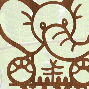 Intra απο ξύλο plywood 3mm-4mm πάχος - Χαριτωμένο σημάδι ονόματος ελέφαντα  Laser Cut Δίασταση 30x20 cm INTRAFABR-71970939 - Image 4