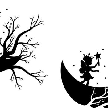 Intra απο ξύλο plywood 3mm-4mm πάχος - Χαριτωμένο Fairy Moon Fly Δίασταση 20x20 cm INTRAFABR-100227839 - Image 1