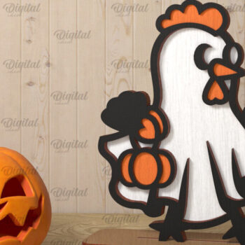 Intra απο ξύλο plywood 3mm-4mm πάχος - Cute Farm Animal Ghost Laser Cut Δίασταση 30x20 cm INTRAFABR-106945710 - Image 1