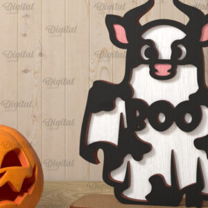 Intra απο ξύλο plywood 3mm-4mm πάχος - Cute Farm Animal Ghost Laser Cut Δίασταση 30x20 cm INTRAFABR-106945648