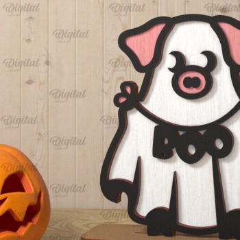 Intra απο ξύλο plywood 3mm-4mm πάχος - Πακέτο LaserCut Cute Farm Animal Ghosts Δίασταση 30x20 cm INTRAFABR-106947645 - Image 12