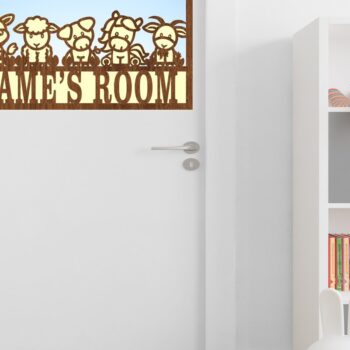 Intra απο ξύλο plywood 3mm-4mm πάχος - Πινακίδα ονόματος σκηνής Cute Farm Animals  3 Δίασταση 30x20 cm INTRAFABR-74710754 - Image 2