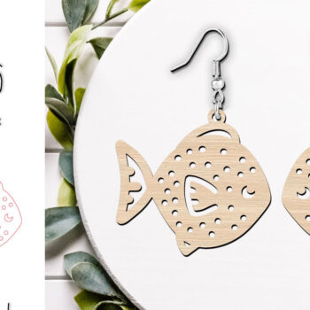 Intra απο ξύλο plywood 3mm-4mm πάχος -  κοπής με λέιζερ Cute Fish Summer Earrings Δίασταση 900x900 cm INTRAFABR-120493539 - Image 1
