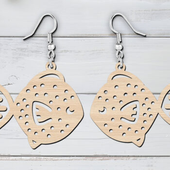 Intra απο ξύλο plywood 3mm-4mm πάχος -  κοπής με λέιζερ Cute Fish Summer Earrings Δίασταση 900x900 cm INTRAFABR-120493539 - Image 3
