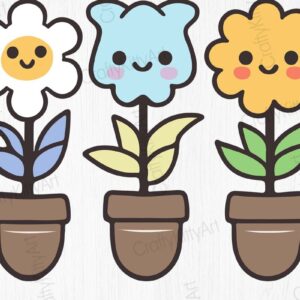 Intra απο ξύλο plywood 3mm-4mm πάχος - Πακέτο Clipart Cute Flowers  PNG Δίασταση 30x20 cm INTRAFABR-69503264
