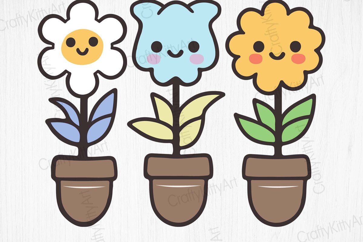 Intra απο ξύλο plywood 3mm-4mm πάχος - Πακέτο Clipart Cute Flowers  PNG Δίασταση 30x20 cm INTRAFABR-69503264
