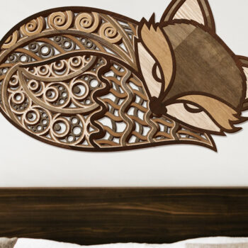 Intra απο ξύλο plywood 3mm-4mm πάχος - Χαριτωμένο Fox διακοσμημένο πάνελ τοίχου Δίασταση 14x8 cm INTRAFABR-103072544 - Image 2