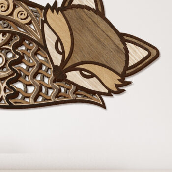 Intra απο ξύλο plywood 3mm-4mm πάχος - Χαριτωμένο Fox διακοσμημένο πάνελ τοίχου Δίασταση 14x8 cm INTRAFABR-103072544 - Image 3