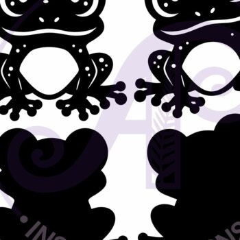 Intra απο ξύλο plywood 3mm-4mm πάχος - Cute Frogs, Laser Cut File Δίασταση 30x20 cm INTRAFABR-120054905 - Image 4