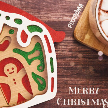 Intra απο ξύλο plywood 3mm-4mm πάχος - Χαριτωμένο Gingerbread House 3D Layered  Δίασταση 20x25 cm INTRAFABR-19712886 - Image 6