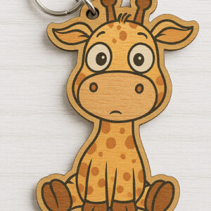 Intra απο ξύλο plywood 3mm-4mm πάχος - Χαριτωμένο μπρελόκ καμηλοπάρδαλης  Δίασταση 4x4 cm INTRAFABR-122093156