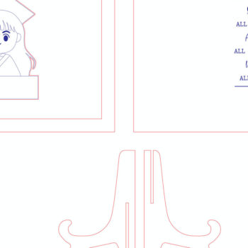 Intra απο ξύλο plywood 3mm-4mm πάχος - Χαριτωμένο κορίτσι αποφοίτησης  Δίασταση 20x20 cm INTRAFABR-99080790 - Image 3