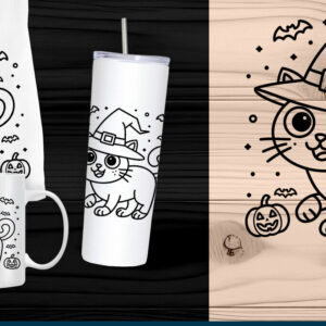 Intra απο ξύλο plywood 3mm-4mm πάχος - Χαριτωμένο  αποκοπής λέιζερ για αποκριάτικες γάτες  Δίασταση 4x4 cm INTRAFABR-107510413