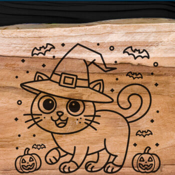 Intra απο ξύλο plywood 3mm-4mm πάχος - Χαριτωμένο  αποκοπής λέιζερ για αποκριάτικες γάτες  Δίασταση 4x4 cm INTRAFABR-107510413 - Image 3