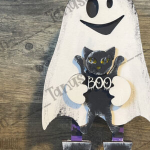 Intra απο ξύλο plywood 3mm-4mm πάχος - Χαριτωμένο Halloween Ghost Standing Decor  Δίασταση 6x6 cm INTRAFABR-78190294