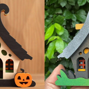 Intra απο ξύλο plywood 3mm-4mm πάχος - Χαριτωμένο Halloween House V1 | 3D Layered  Δίασταση 4x4 cm INTRAFABR-99559931