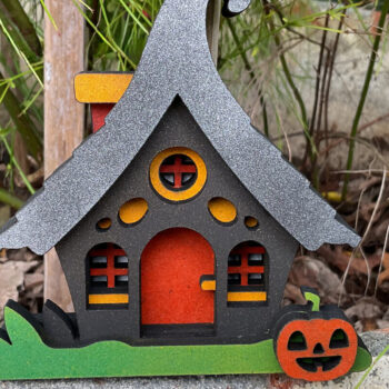 Intra απο ξύλο plywood 3mm-4mm πάχος - Χαριτωμένο Halloween House V1 | 3D Layered  Δίασταση 4x4 cm INTRAFABR-99559931 - Image 3