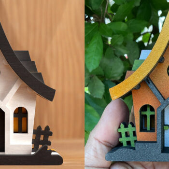 Intra απο ξύλο plywood 3mm-4mm πάχος - Χαριτωμένο Halloween House V2 | 3D Layered  Δίασταση 4x4 cm INTRAFABR-99560358 - Image 1