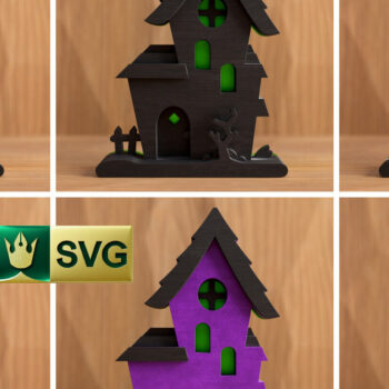 Intra απο ξύλο plywood 3mm-4mm πάχος - Χαριτωμένο Halloween House V3 | 3D Layered  Δίασταση 4x4 cm INTRAFABR-99560934 - Image 10