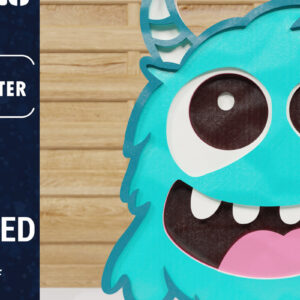 Intra απο ξύλο plywood 3mm-4mm πάχος - Χαριτωμένο Halloween Monster 3D  Papercut Δίασταση 1500x1500 cm INTRAFABR-78828641