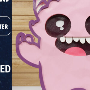 Intra απο ξύλο plywood 3mm-4mm πάχος - Χαριτωμένο Halloween Monster 3D  Papercut Δίασταση 1500x1500 cm INTRAFABR-78828652