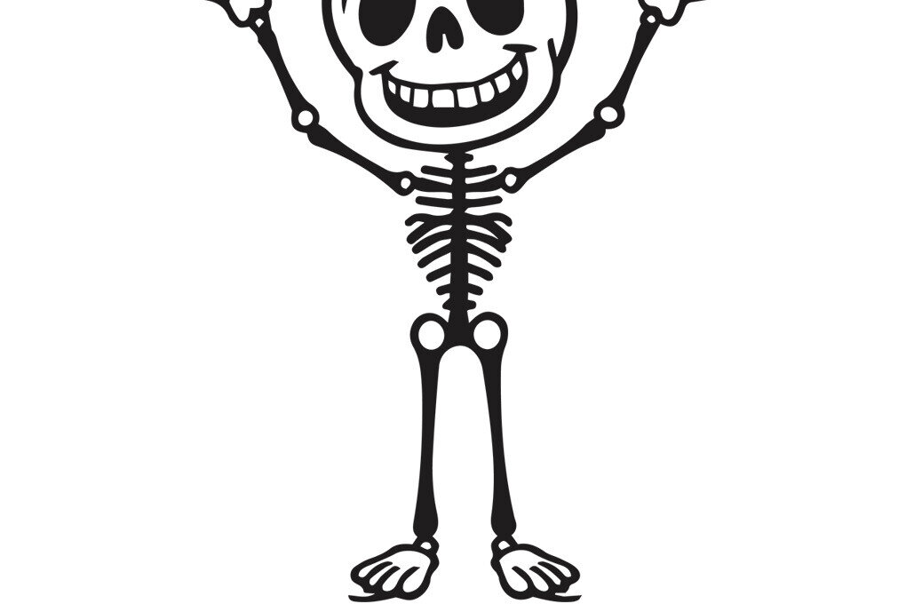 Intra απο ξύλο plywood 3mm-4mm πάχος - Χαριτωμένο  αποκοπής  Skeleton Halloween Δίασταση 15x15 cm INTRAFABR-77423064