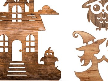 Intra απο ξύλο plywood 3mm-4mm πάχος - Χαριτωμένα αρχεία αποκοπής λέιζερ  Halloween Δίασταση 15x15 cm INTRAFABR-98821162 - Image 1