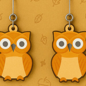 Intra απο ξύλο plywood 3mm-4mm πάχος - Χαριτωμένα σκουλαρίκια Hedgehog  Δίασταση 3x3 cm INTRAFABR-125310771