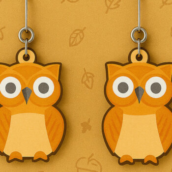 Intra απο ξύλο plywood 3mm-4mm πάχος - Χαριτωμένα σκουλαρίκια Hedgehog Δίασταση 3x3 cm INTRAFABR-125310771 - Image 1