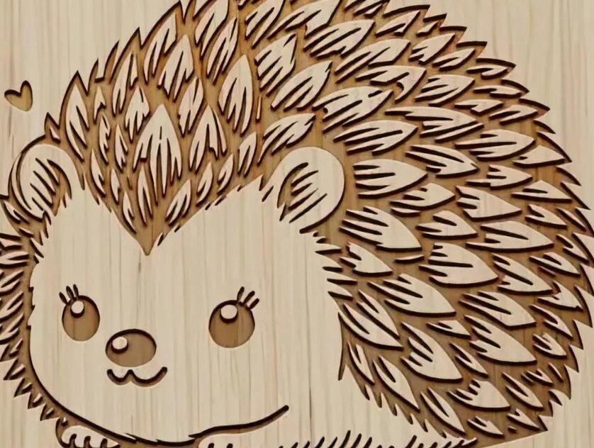 Intra απο ξύλο plywood 3mm-4mm πάχος - Cute Hedgehog , Hedgehog Clipart Δίασταση 10x15 cm INTRAFABR-116085724