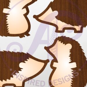 Intra απο ξύλο plywood 3mm-4mm πάχος - Cute Hedgehogs,  Laser Cut File Δίασταση 30x20 cm INTRAFABR-118111950