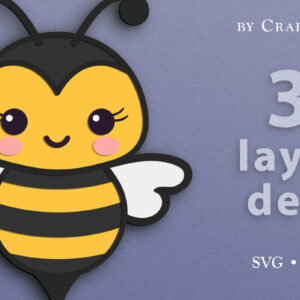 Intra απο ξύλο plywood 3mm-4mm πάχος - Cute Honey Bee 3D Layered  Cut  Δίασταση 30x20 cm INTRAFABR-69052652