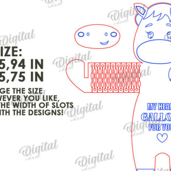 Intra απο ξύλο plywood 3mm-4mm πάχος - Cute Horse Candy Holder Cut Laser Δίασταση 30x20 cm INTRAFABR-115695380 - Image 2