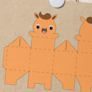 Intra απο ξύλο plywood 3mm-4mm πάχος - Χαριτωμένο κουτί δώρου αλόγων Δίασταση 20x20 cm INTRAFABR-25069630