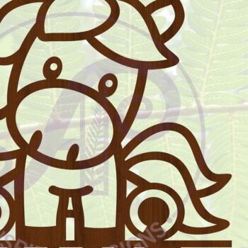 Intra απο ξύλο plywood 3mm-4mm πάχος - Cute Horse Name Cut File Δίασταση 30x20 cm INTRAFABR-69273974 - Image 1