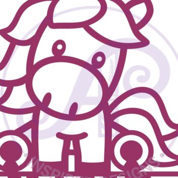 Intra απο ξύλο plywood 3mm-4mm πάχος - Cute Horse Name Cut File Δίασταση 30x20 cm INTRAFABR-69273974 - Image 2