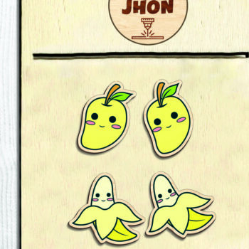 Intra απο ξύλο plywood 3mm-4mm πάχος - Χαριτωμένα σκουλαρίκια Kawaii Fruit Stud Δίασταση 3x3 cm INTRAFABR-94853233 - Image 4