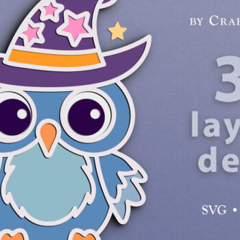 Intra απο ξύλο plywood 3mm-4mm πάχος - Cute Kawaii Owl 3D Layered Cut file Δίασταση 30x20 cm INTRAFABR-68309996 - Image 1