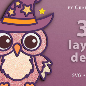 Intra απο ξύλο plywood 3mm-4mm πάχος - Cute Kawaii Owl 3D Layered Cut file Δίασταση 30x20 cm INTRAFABR-68309996 - Image 2