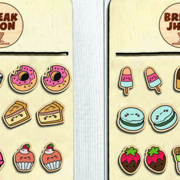 Intra απο ξύλο plywood 3mm-4mm πάχος - Χαριτωμένα σκουλαρίκια Kawaii Stud -Break Jhon Δίασταση 3x3 cm INTRAFABR-94853101 - Image 1